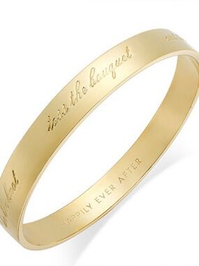 kate spade Gold Engraved Slip-On Bride Idiom Bangle Bracelet